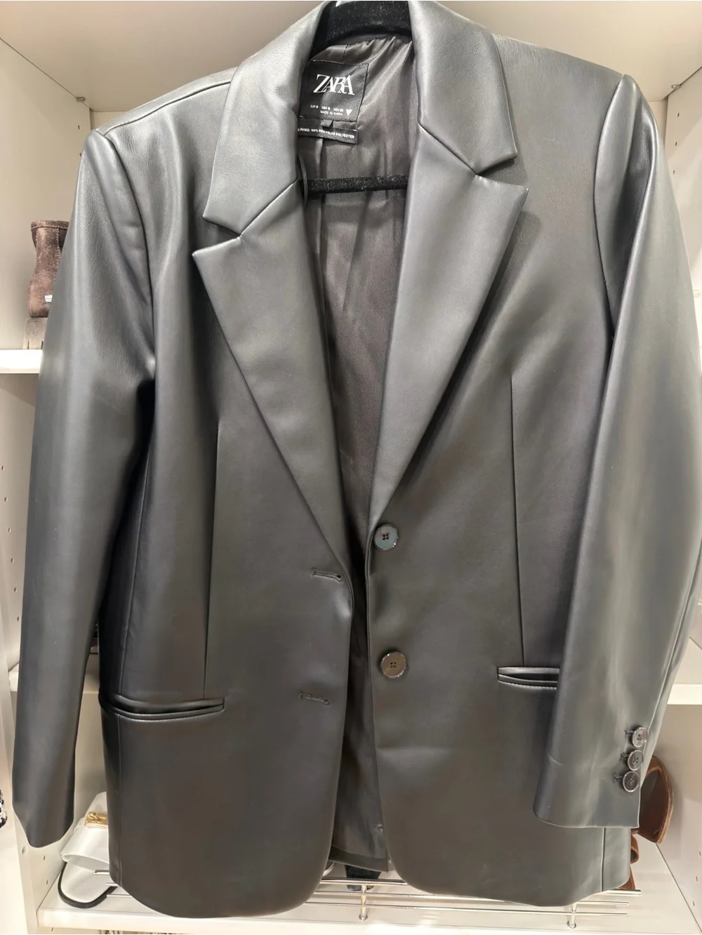 Zara Faux Leather Blazer - Picture 2 of 2